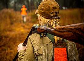 woman on a quail hunting plantation