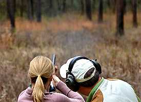 woman quail hunting in Georgia